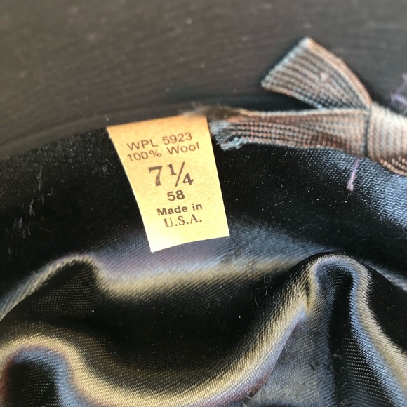 Charlie 1 Horse Made in Usa WPL 5923 100% Wool Western Boho Black Hat 7 1/4 - Picture 9 of 13